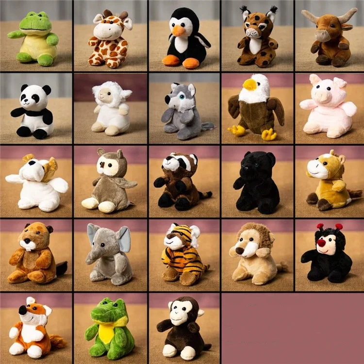 Оптовая продажа персонализированные плюшевые мини милые игрушки серия зоопарк сафари джунгли ферма мягкие наборы набивные животные в