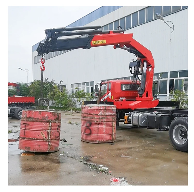 TDER 8 Ton Telescopic Folding Boom Truck Mounted Crane Hydraulic Truck-Mounted Crane Knuckle Boom crane On Truck