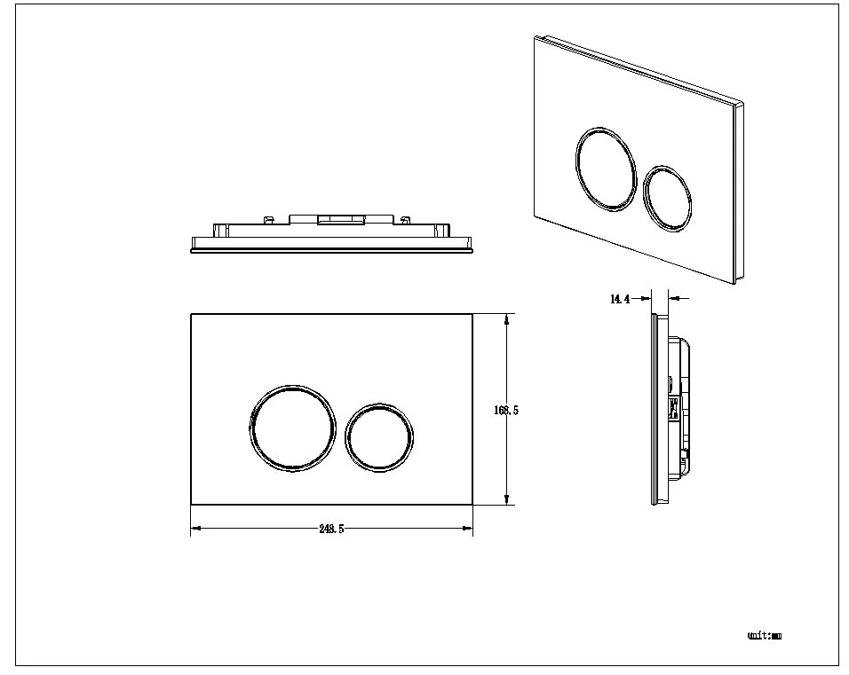 Glass dual flush plate for concealed cistern- fit for Geberitsigma concealed cistern