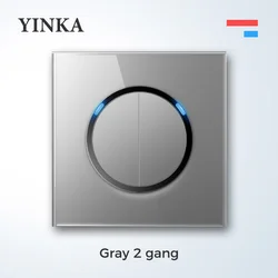 YINKA Customized Boutique High Quality Tempered Glass 16A Air Conditioner USB Socket Home Touch Wall Switch