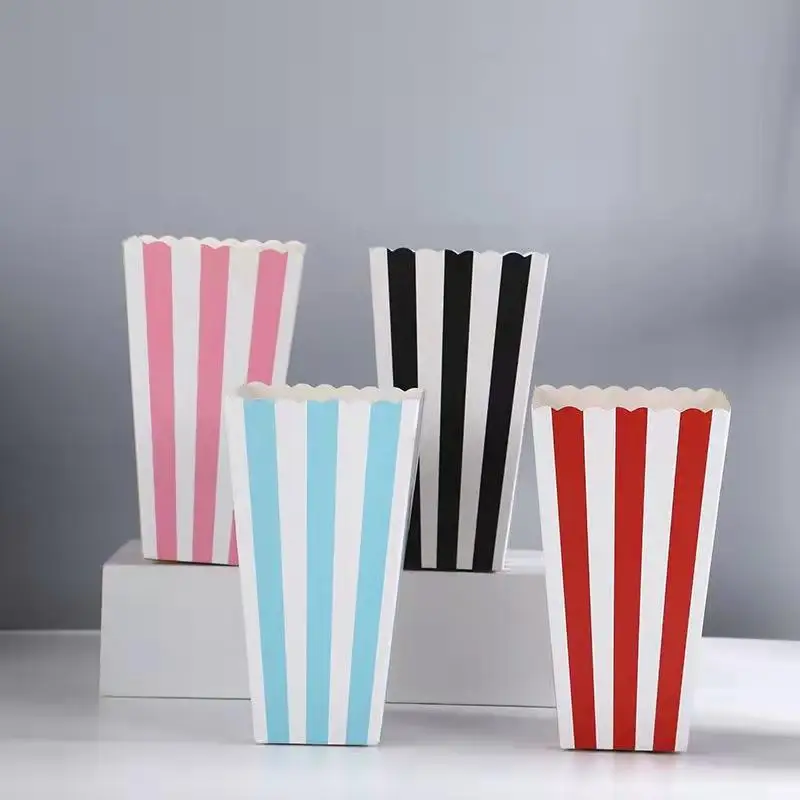 Cheap Disposable White Cardboard Pop Corn Boxes Packaging Fashion Custom Size Printed Paper Popcorn Box