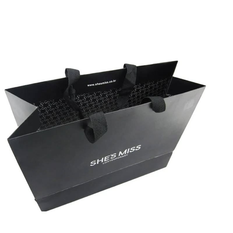 Manufacturer wholesale recyclable without plastic pp laminated paper bag, printed matt paper bag
