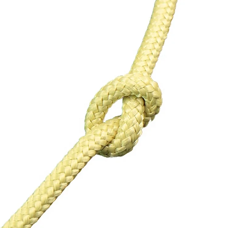 High Strength Yellow 1414 Fire Resistant Wear Proof Cable Climbing Altitude Work Twist Braided Rope Aramid Fiber Rope