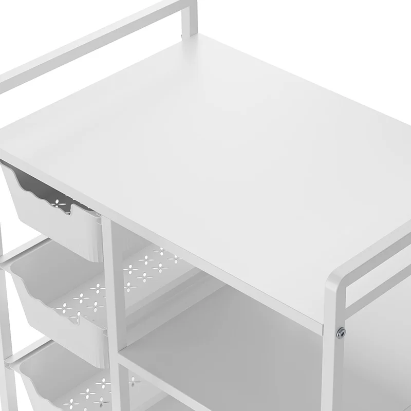 Manufacturer Household Storage 4 Tier Plastic Drawer Storage Cart Kitchen Double -sides Utility Trolley Storage Rack