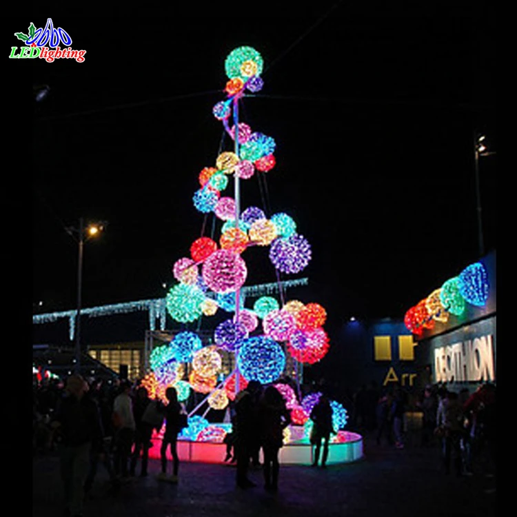 Popular Giant Commercial Decorative Outdoor lighted Christmas Ball Tree