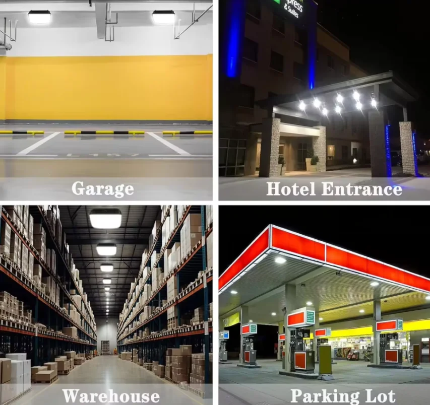 AC120-347V 80w 100w CCT Tunable Waterproof IP65 Outdoor Led Gas Station Canopy Light