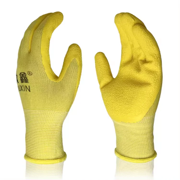 Factory for men finger protection industrial latex flex safety supplier printing safety gloves for work