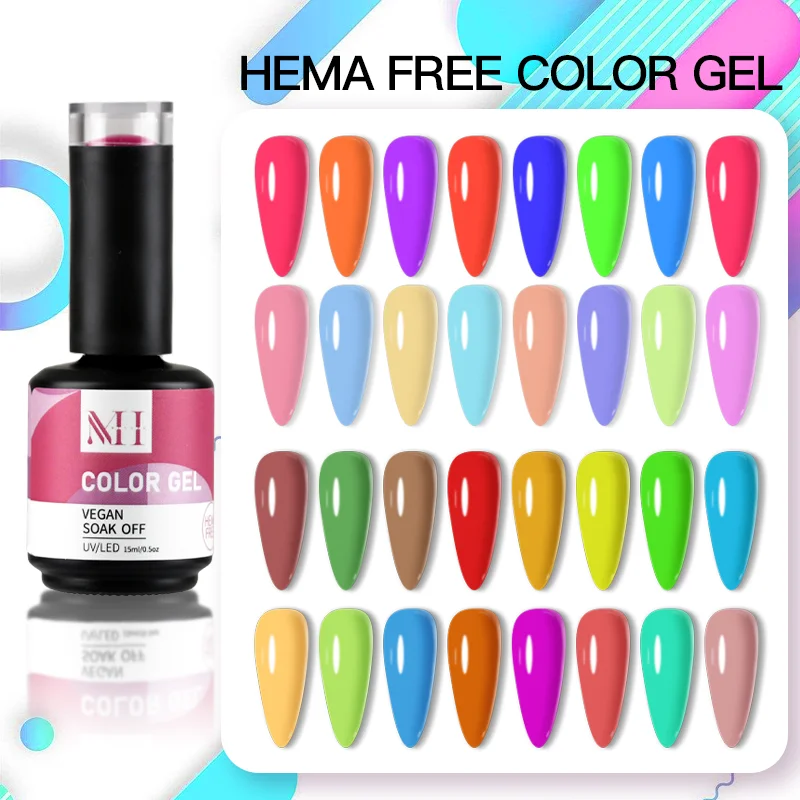 HEMA FREE Nail Polish Set OEM Color Wholesale Nail Supplies Soak Off Professional Semi-Permanent Uv Gel Nail Polish