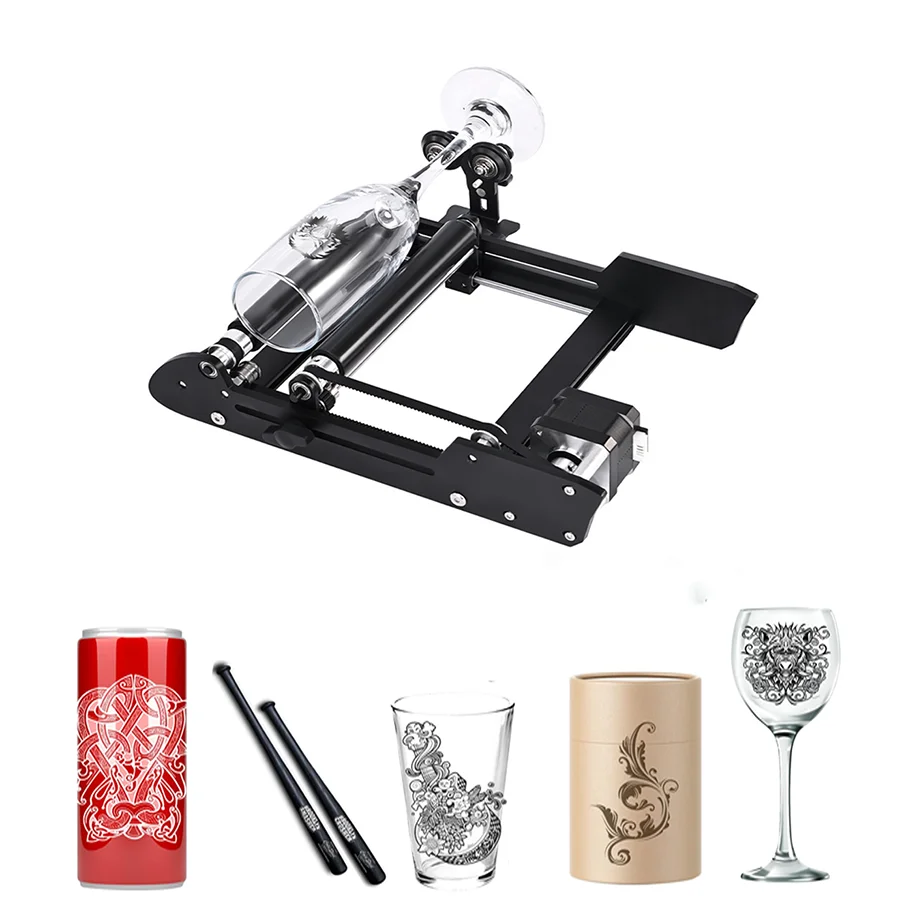 Laser Roller Rotary , 360° Laser Engraver Y-axis Rotary Module for Engraving Cylindrical Objects Cans