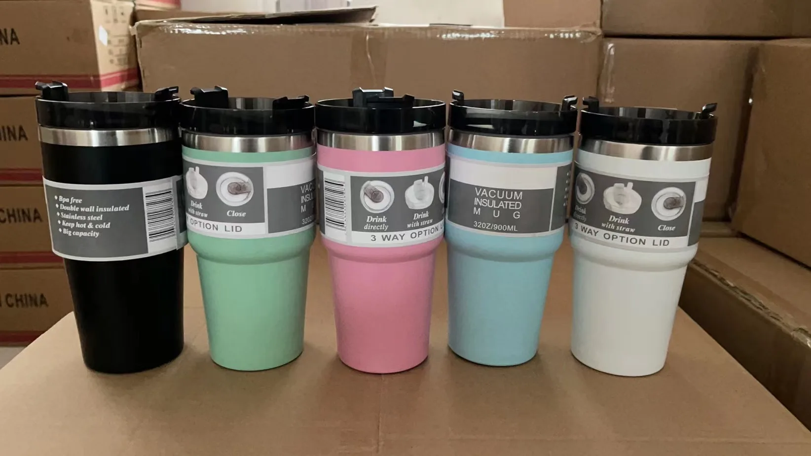 hot stocked Multi Colors 20/30 oz Adventure Travel Mug Stainless Steel Tumbler Mugs Tumbler with Straw