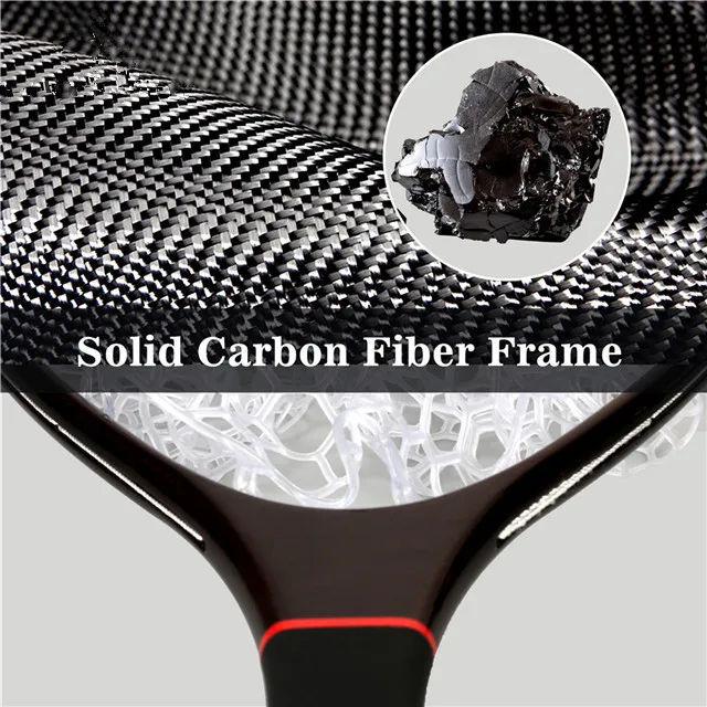 New carbon fiber frame fly fishing rubber landing net