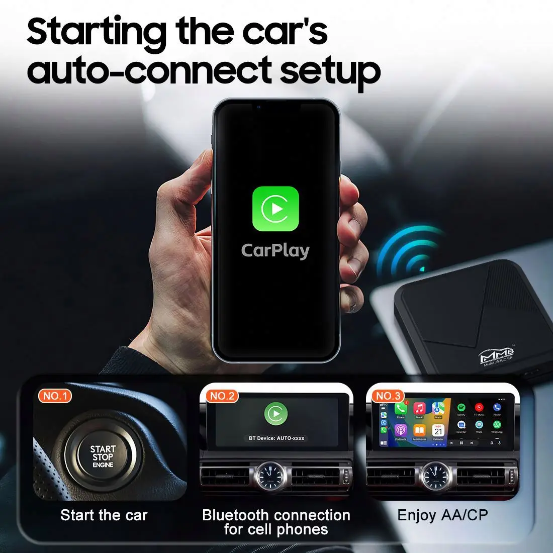 High Quality Plug And Play Car Smart Box Mini Wireless Android Auto Adapter