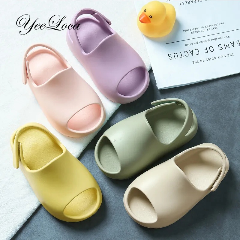 Wholesale Children EVA Beach Slides Slippers Sandals Footwear Waterproof Size 1-2 Summer Sandals For Kids Boys Girl