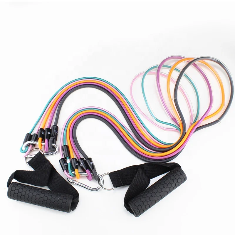 New Arrival Super Quality Snap Proof Transparent Tube Cover Heavy Duty Stretch Fitness Exercise Workout Resistance Bands Se