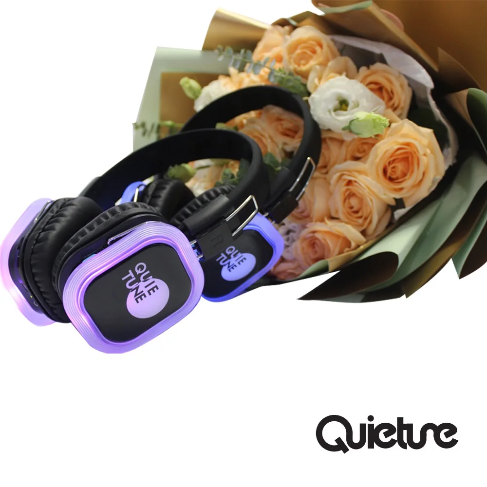 Best Price silent headphones party disco wireless equipment foldable stereo DJ headset house party 2 or 3 channel earphones