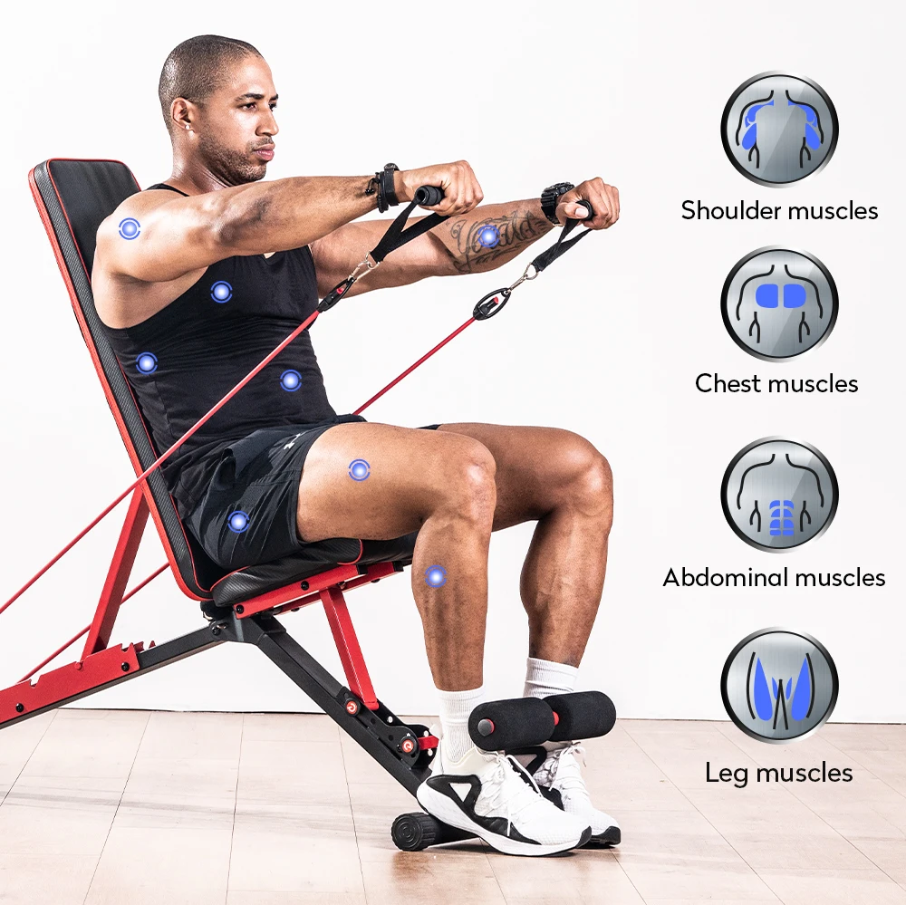 Snode BD90 fitness press barbell folding weight lifting dumbbell benches & racks adjustable bench