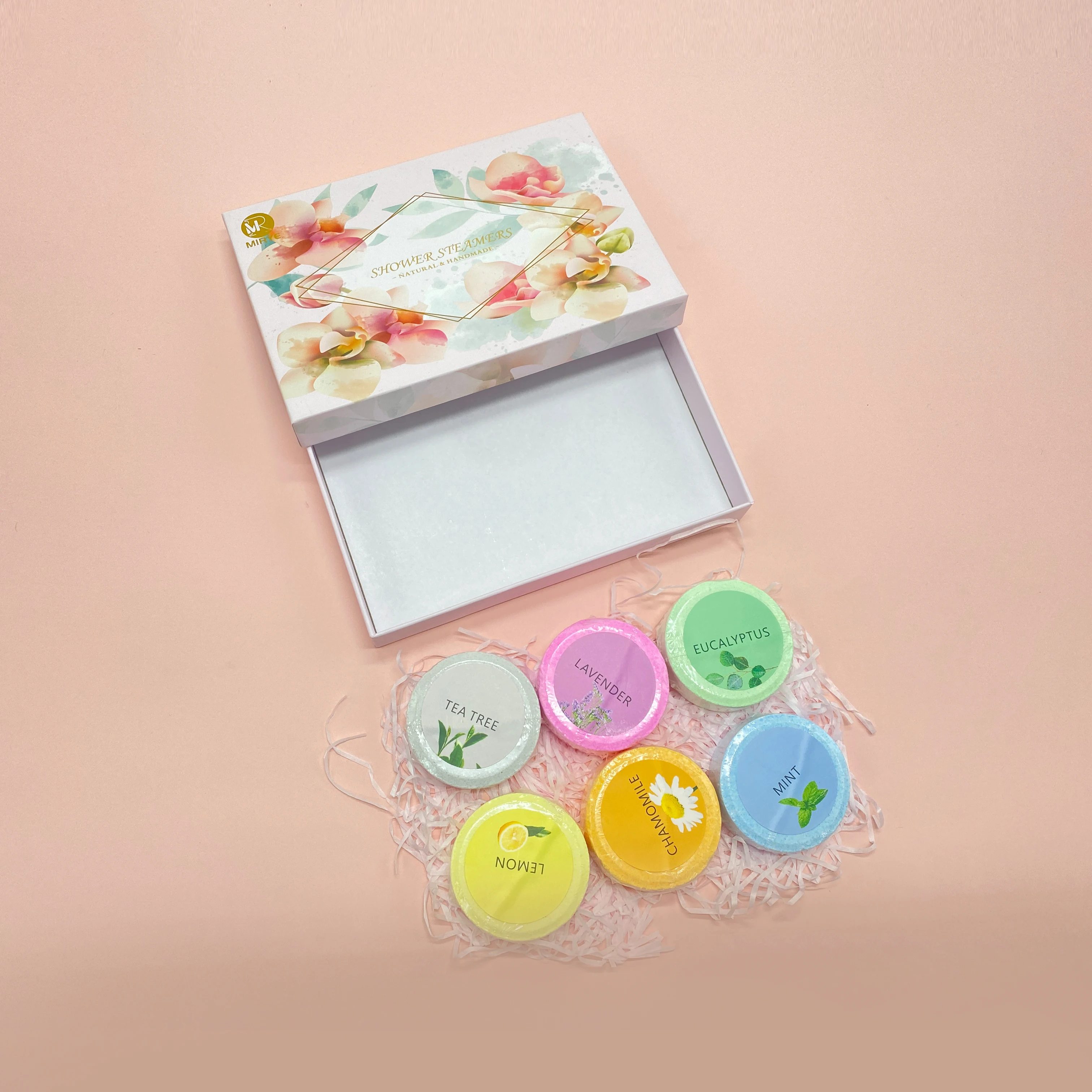 Custom Private Label Bulk Lavender Shower Steamers Variety Pack of 6 Shower