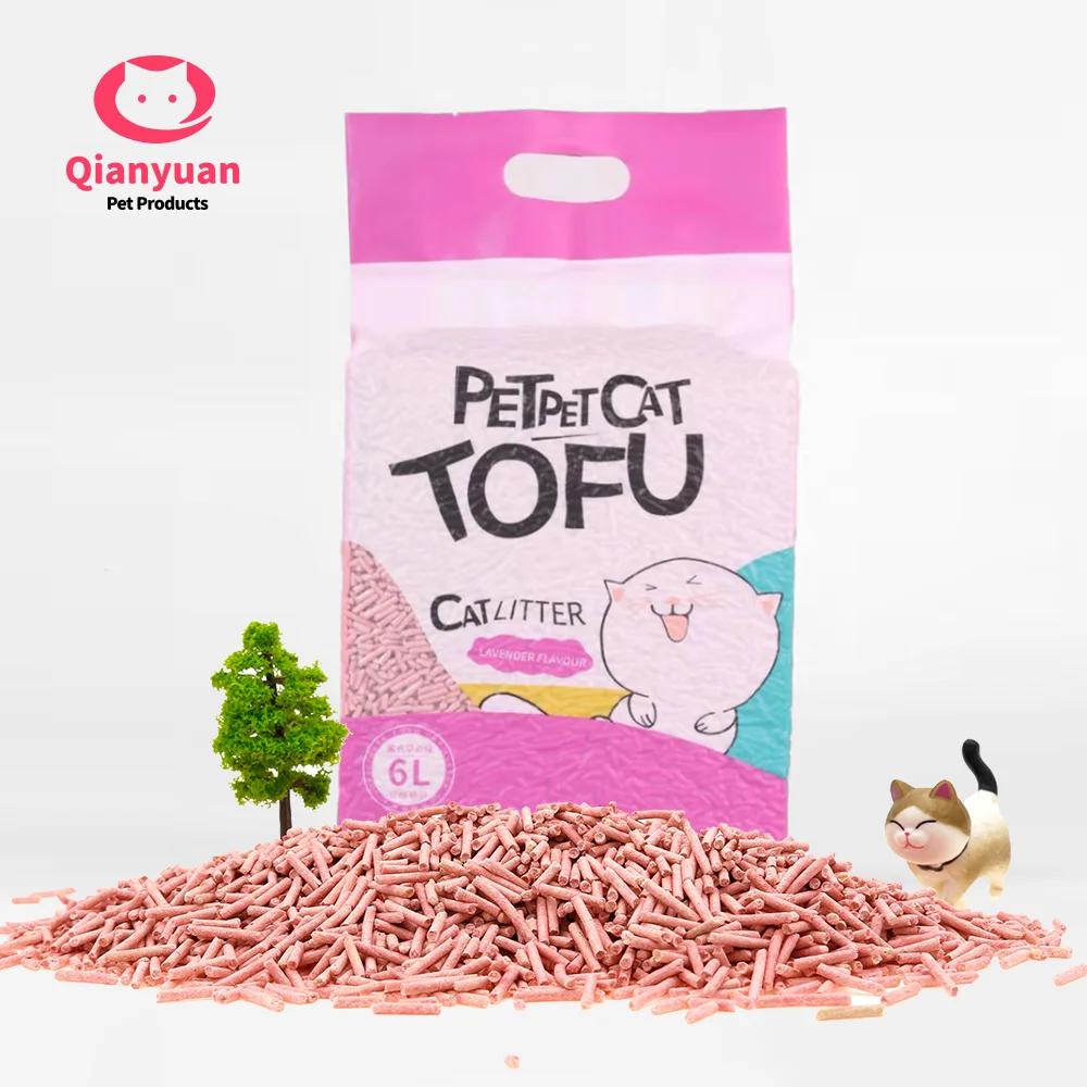 Hot sale all-natural bulk cat hydrophobic biodegradable odor free High quality fast water absorption green pea  tofu cat litter