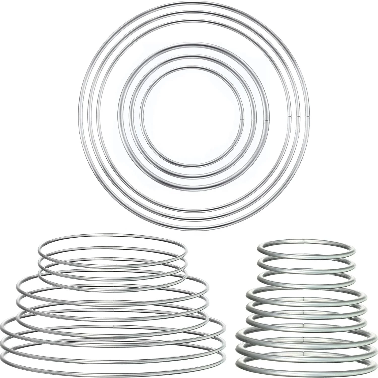 12 Inch Floral Wreath Hoops Silver Metal Rings for Making Wedding Wreath Decor and Wall Hanging Craft