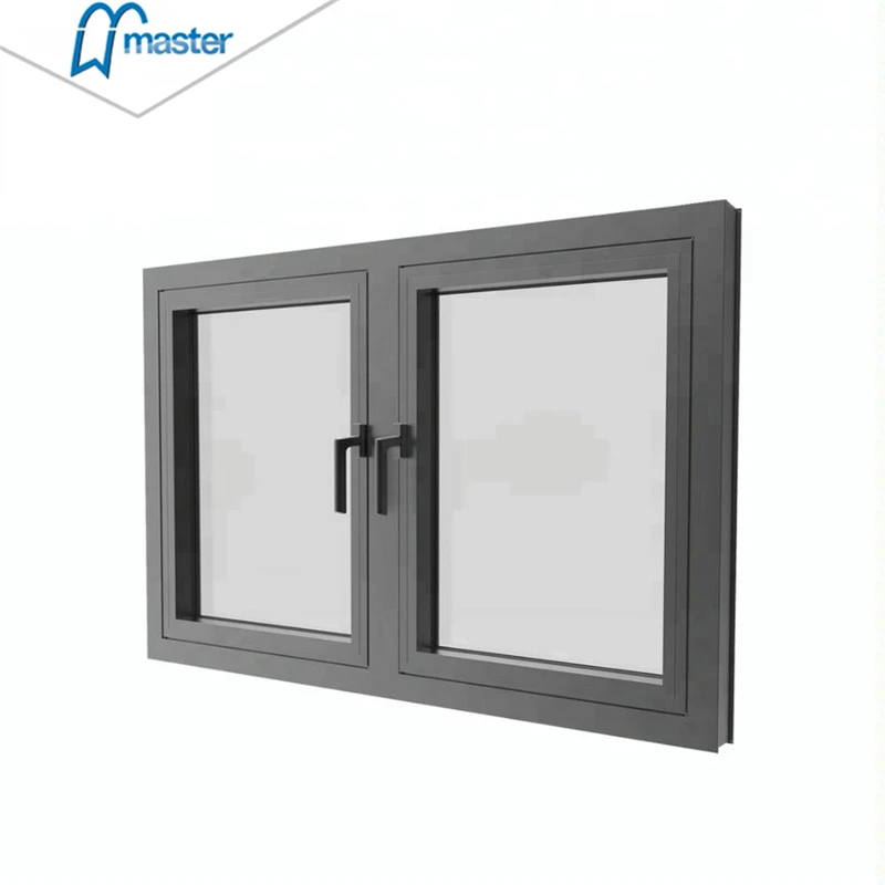 Aluminium Door And Windows Black Color Finish hurricane impact folding sliding window Aluminium Casement Window For Home Design