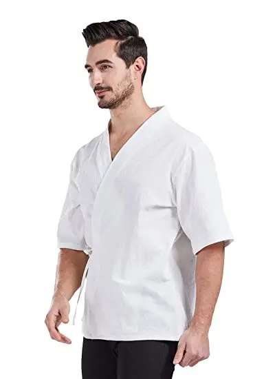 printed unisex chef jacket coat for Japanese sushi restaurant bar men women cook uniform