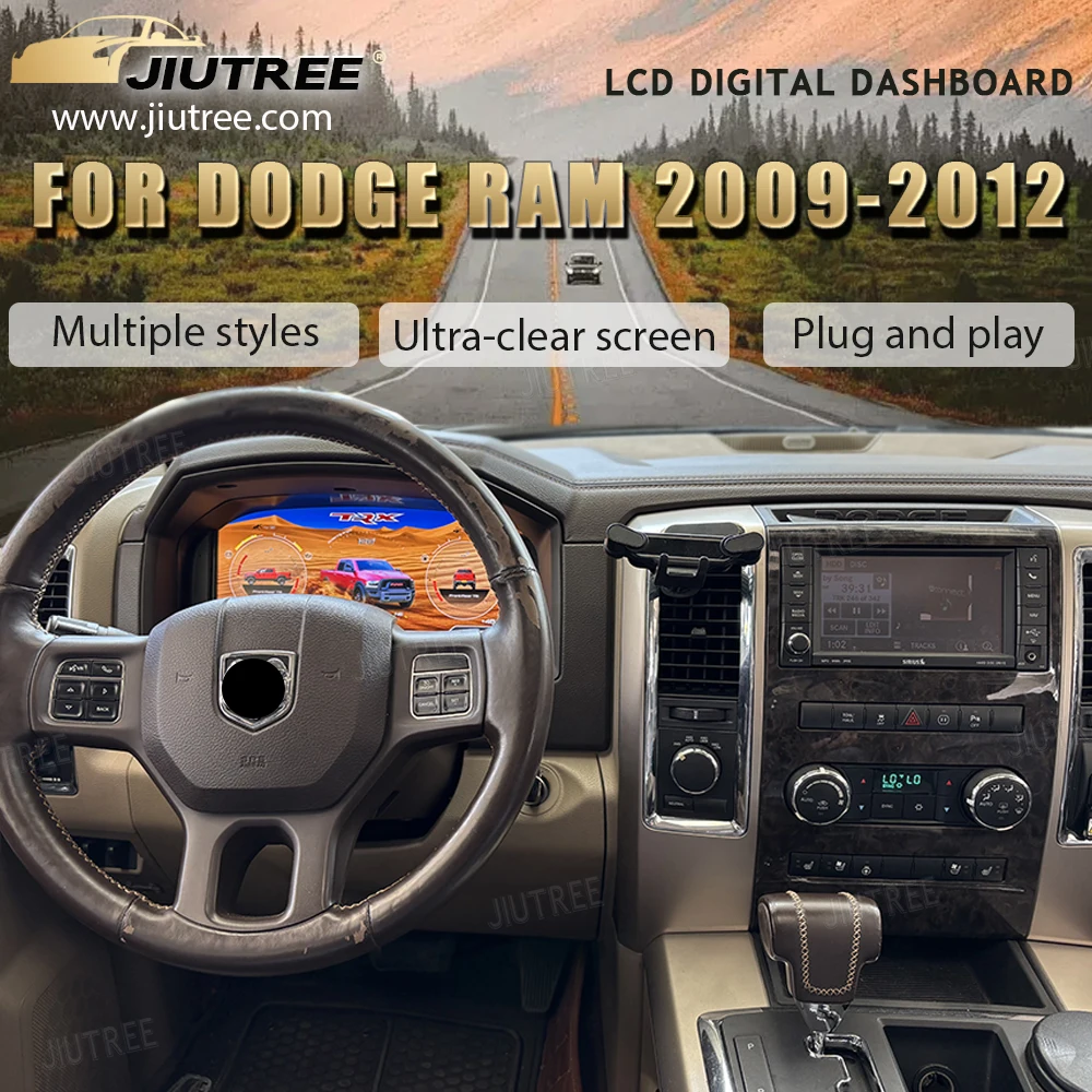 LCD Digital Cluster Dashboard Panel For Dodge RAM 1500 2500 3500 2009-2012 Speedometer Instrument Cluster Virtual Cockpit