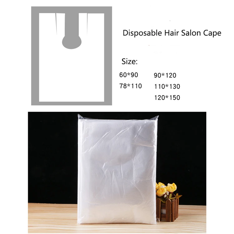 Disposable Hair Salon Cape PE Plastic Hairdressing Barber Capes/Apron   Hair Cutting Coloring PE Plastic Hairdressing Cape