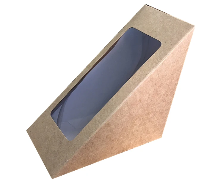 
Triangular Thickened For Instant Use Kraft Paper One Time Use Egg Drop Sandwich Box 