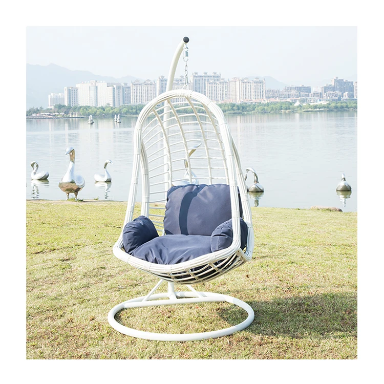 Garden Patio Hanging Rattan Outdoor Person Handmade Adult Swing Egg Chair With Stand