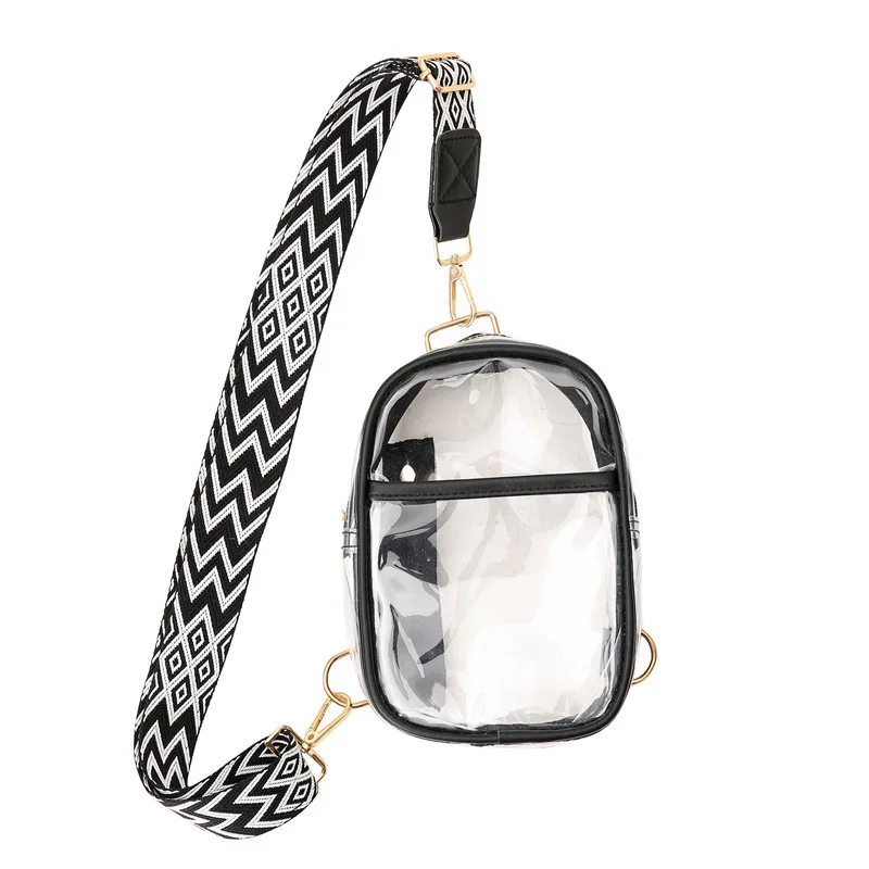Wholesales Men Women Transparent PVC Bag Crossbody Zipper Bag Waterproof Mobile Phone PVC Clear Bag
