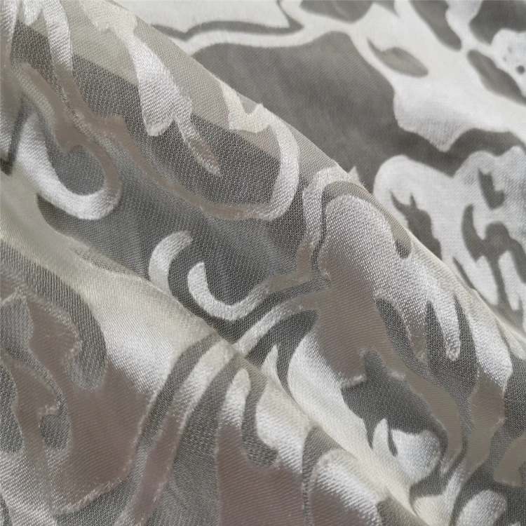 
Bridal Fabric Silk Rayon Burnout 19mm Burnout Fabric for Wedding Dress Women Clothing 