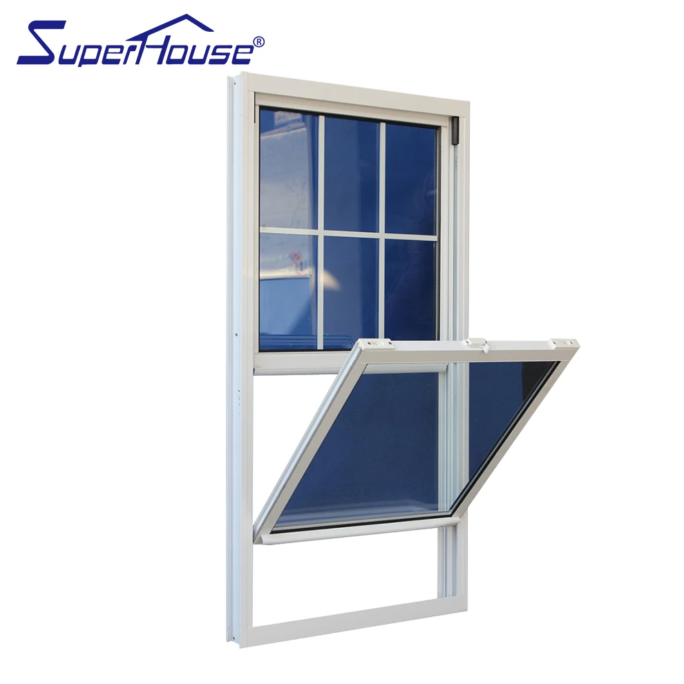 Modern Design USA Standard FL CODE laminated glass hurricane proof impact glass window Single Hung window for house