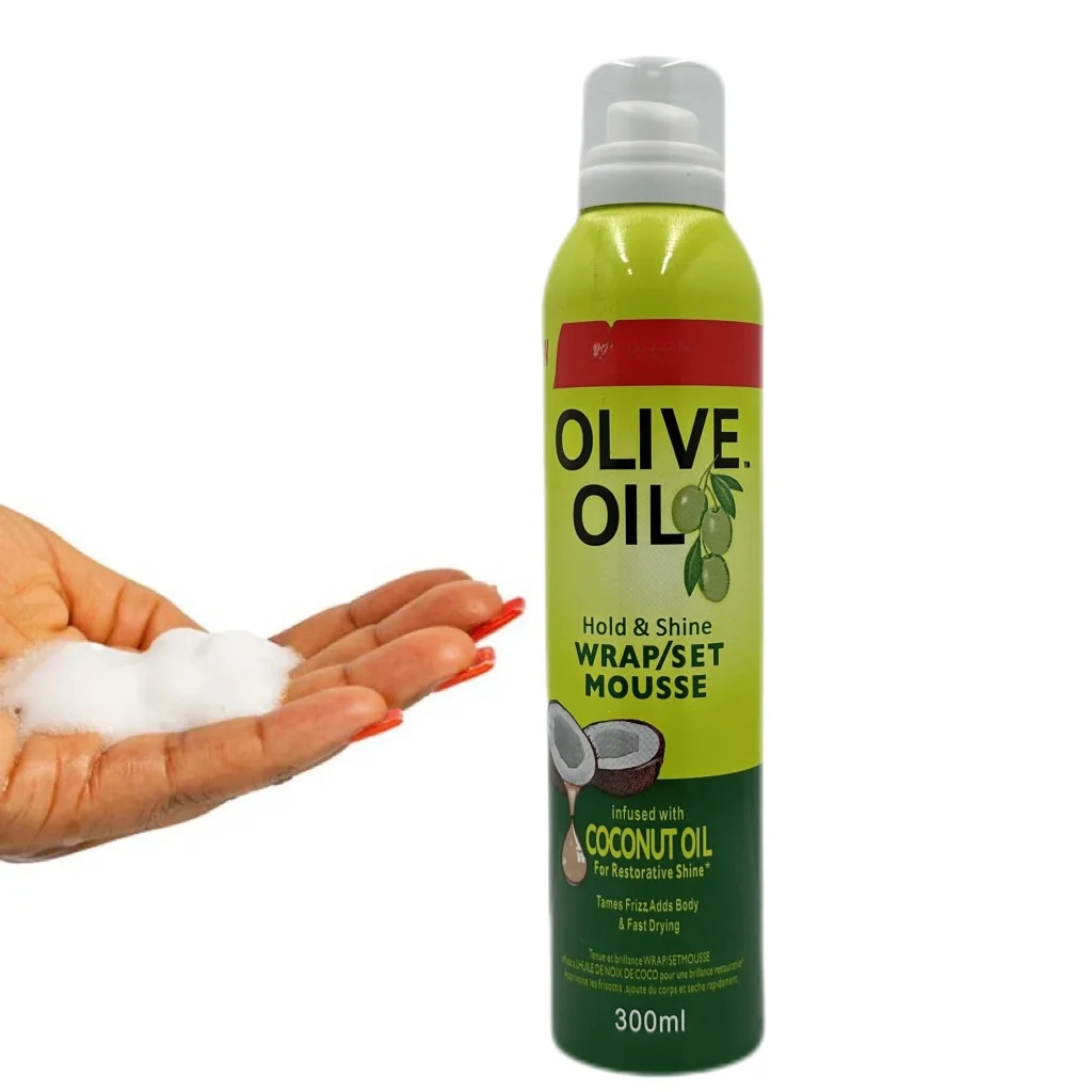 OEM-мусс с индивидуальным логотипом для укладки пены без отшелушивания, лаконичное органическое оливковое масло, мусс для завивки волос