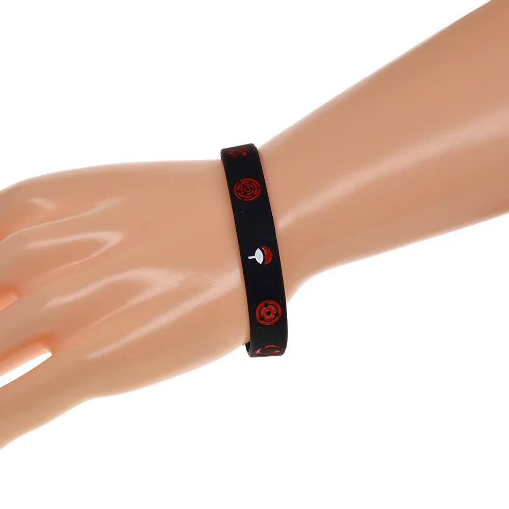 Anime Black/White Sport Wristband Male Rubber Silicone Bracelet Cartoon Figure Cosplay Hand Circle Bracelet