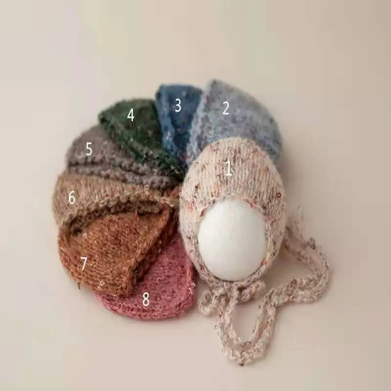 Wholesale High Quality Photography Knitted Woolen Props Baby Hats Newborn
