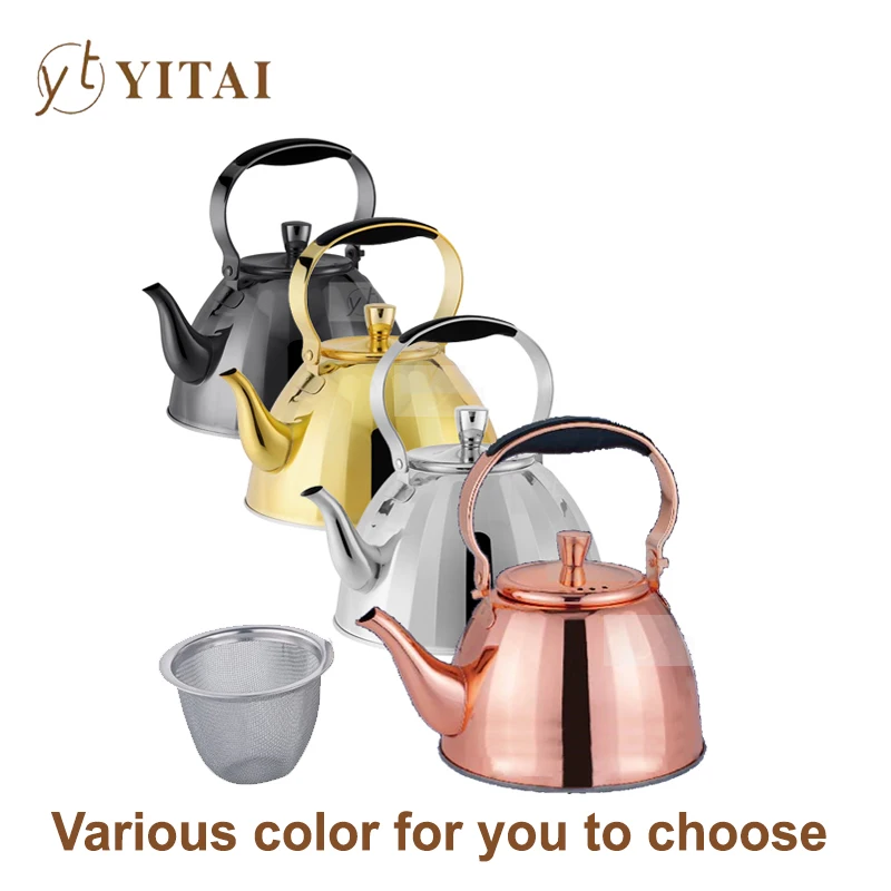 Middle East Tea Kettle Stainless Steel Body with Infuser , Mirror Finished  Water Tea Kettle Gas Induction New Design Tea Kettle