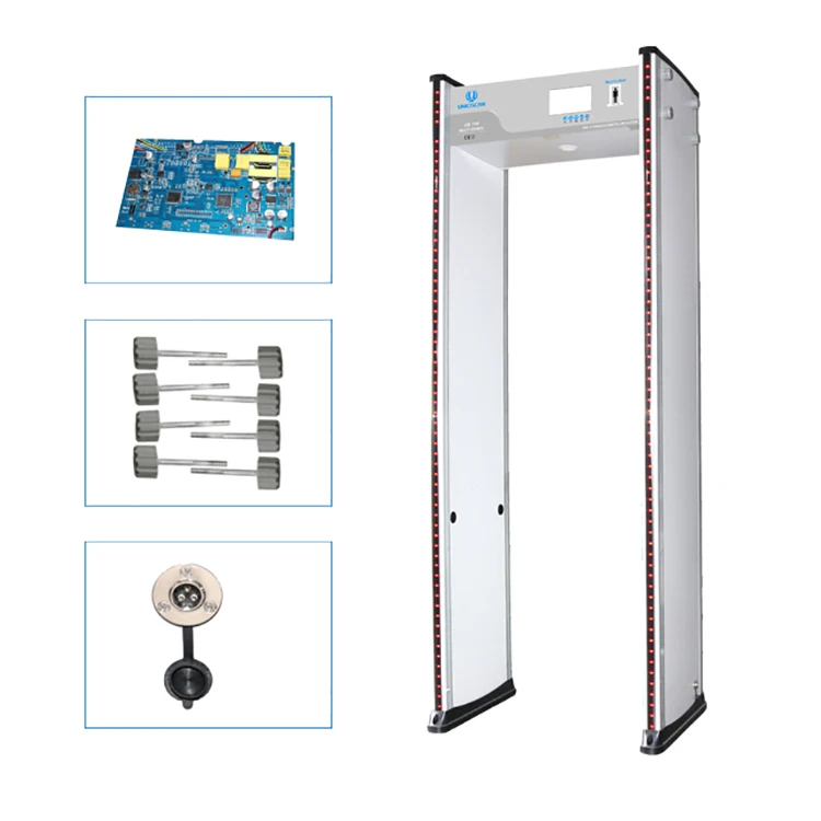 2022 Hot Sale Walk Through Metal Detector Security Gate 6 Zone Walk Through Temperature  Metal Detector