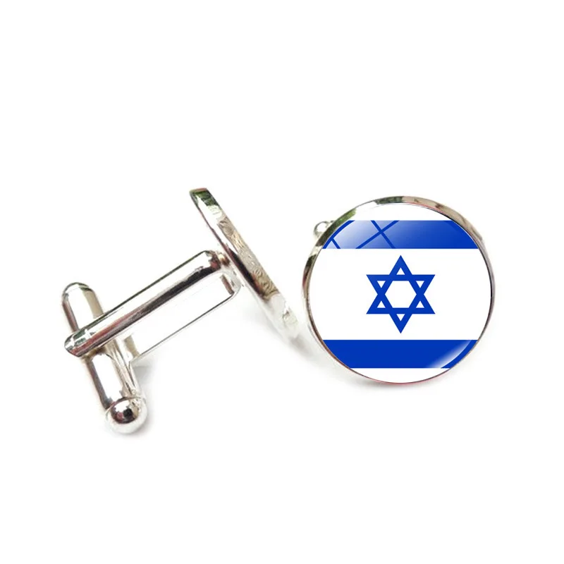 Wholesale Palestinian flag Cufflinks Custom Logo Time Gemstone Shirt Cufflinks Button Customization Cufflink For Man