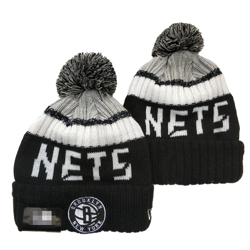 Classical Cuffed Pom Pom Beanie Hat knitted basketball Caps Laker Celtics Fans Beanie Hats With Jacquard Logo