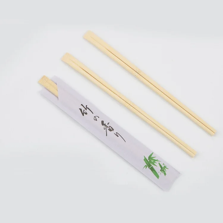Cheap Wholesale Fast Food Natural Tensoge Bamboo Chopsticks Disposable with semi sleeve Packed