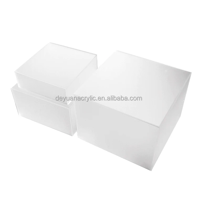 Acrylic Cube Riser 5 Sided Acrylic Nesting Risers with Hollow Bottoms Buffet Risers , Food Display Stands for Party