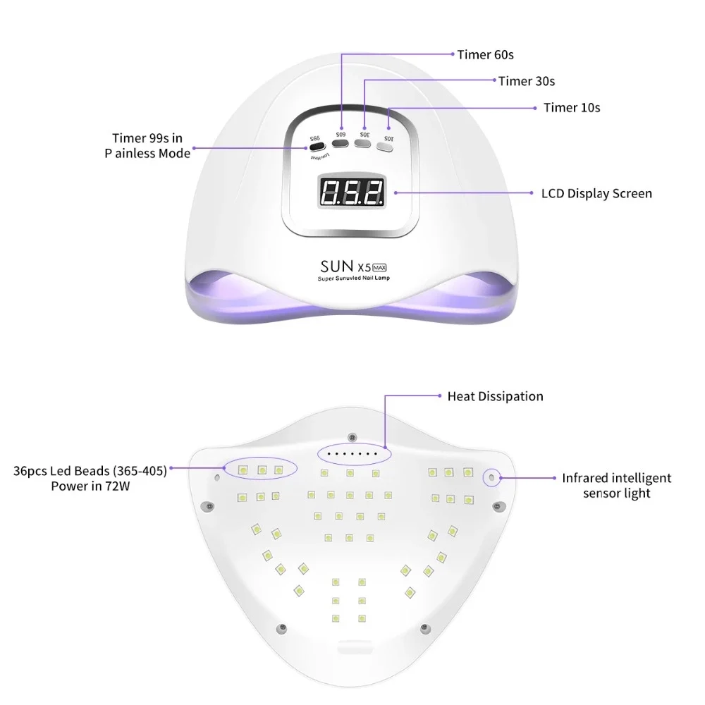 Salon Equipment Table Nail Gel Polish Curing Rechargeable Nail Dryer SUN UV LED Nail Lamp