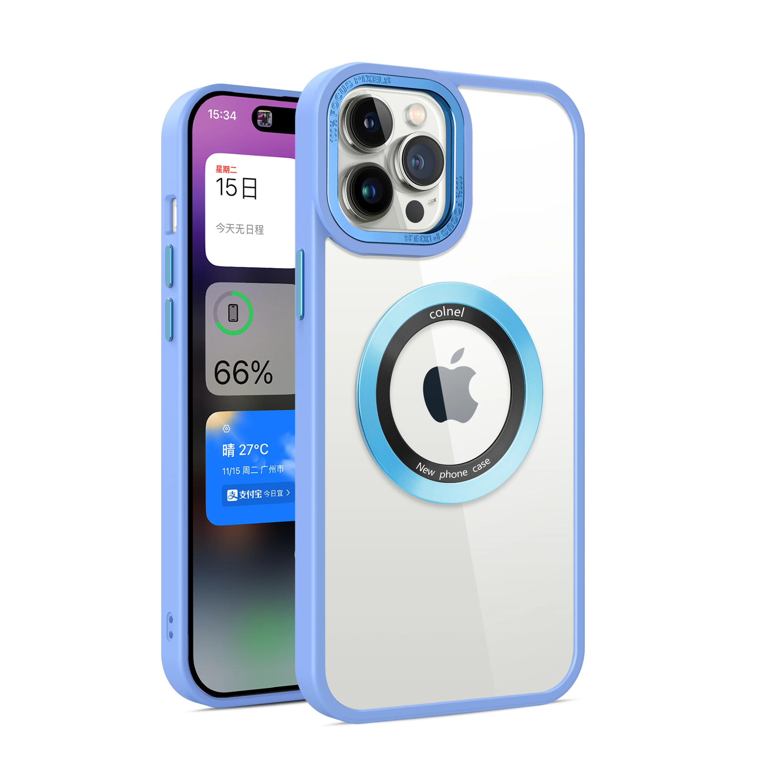 PC wireless charging clear phone case for iPhone 15 pro max back cover shockproof magnetic phone case for iPhone 12 13 14 pro