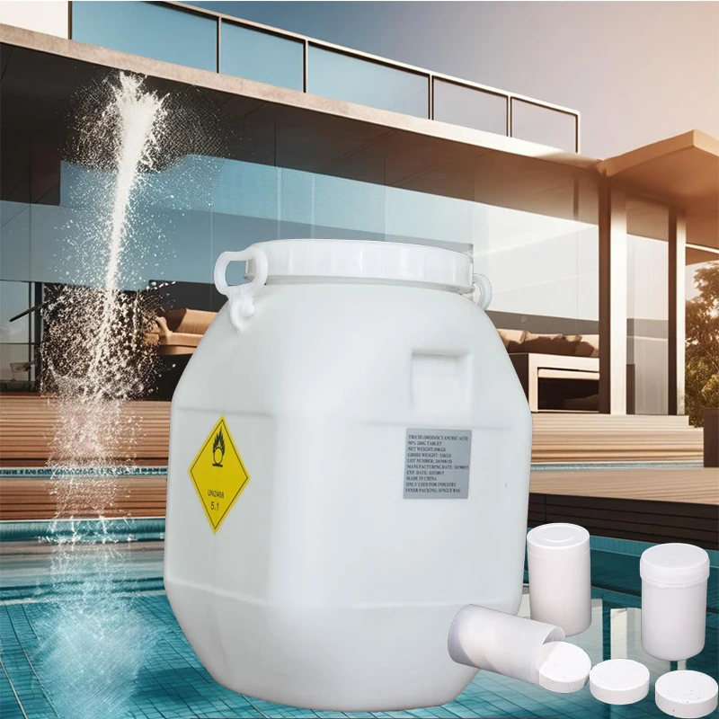 High Quality  China Pool Chemical TCCA 90 Chlorine Multifunctional  Chlorine Triclorotcca 200g Chlorine Tablets.