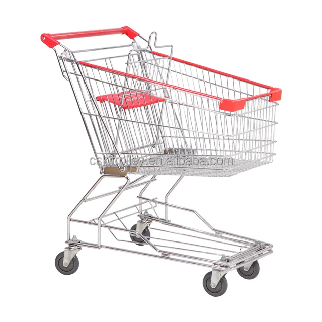 125 LT Asian style Bottom Shelf Grocery Store Wheel Shopping trolley Cart for supermarket shopping trolley with chair