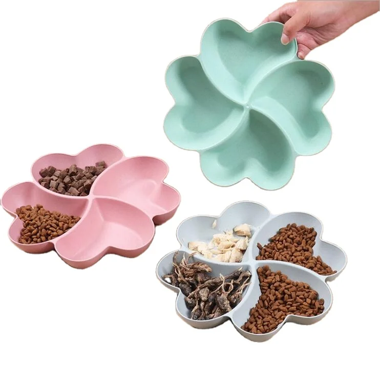 4 in 1 pet plasiic feeder Pet Dishes Plastic Pet Bowl Puppy cat Feeding