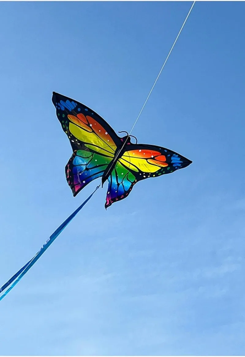colorful butterfly kite inflatable games flying papalotes for children toy sports pipas de praia windsurfing fun