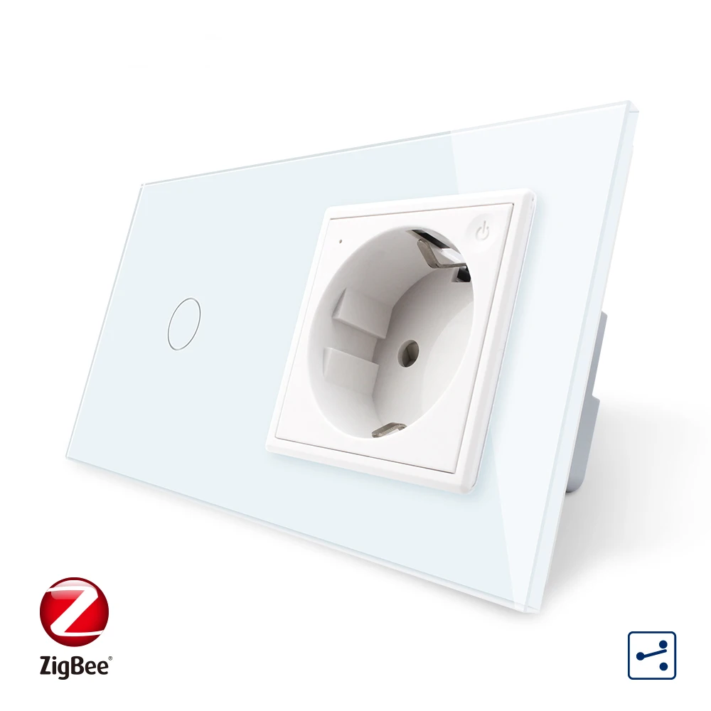 Умная розетка Livolo Zigbee Sontrol, европейского стандарта, двухсторонний переключатель, с Wi-Fi