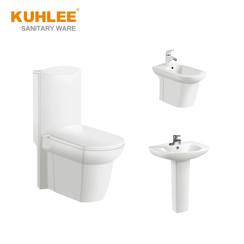 China New Special Design Bathroom Suite Sanitary Ware Set One Piece Toilet Bowl Set With Sink Bidet