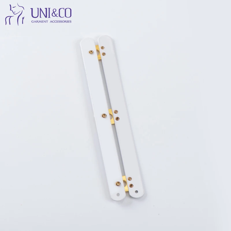 Gold Copper 3 Buttons Coated Flat White Steel Bone For Corset Busk